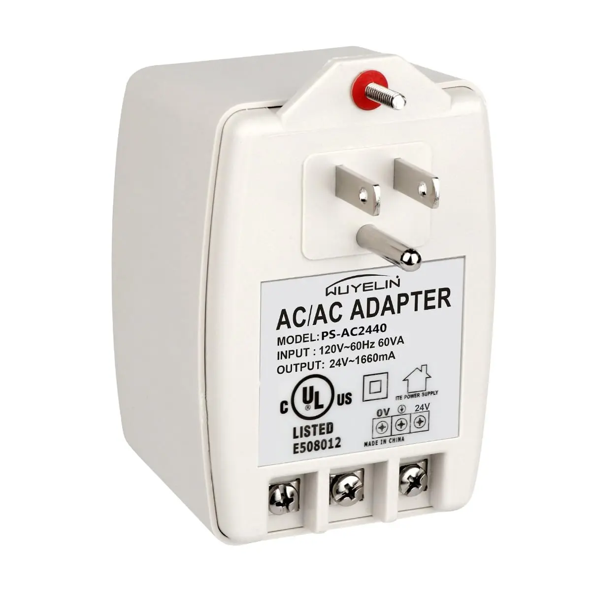 24VAC 40VA Plug-In Doorbell Transformer with Screw Terminals, Compatible with Video Doorbells, Nest, Ecobee, Sensi, Honeywell Thermostats, Video Doorbell