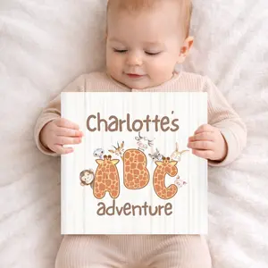 Personalized Animal Alphabet Book with Name and Photo | Custom ABC Book for Babies and Toddlers