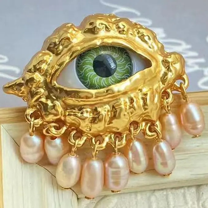 Kaamra Gold Plated Evil Eye ring - talisman design Chtistmas Gift