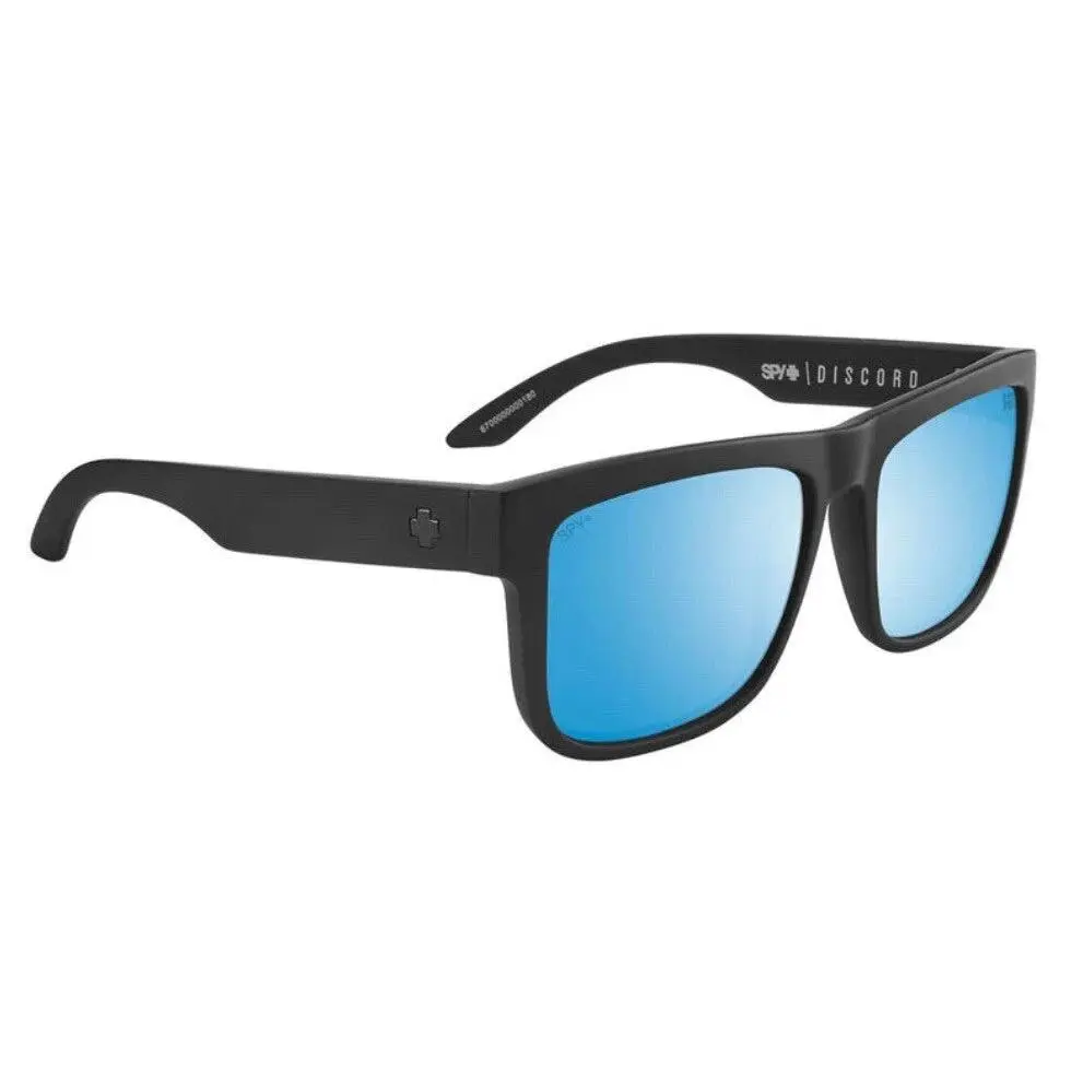 Spy Optic DISCORD Sunglasses - MATTE Black / Happy BOOST POLARIZED ICE Blue Mirror Lens