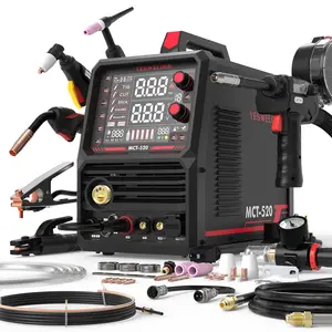 YESWELDER MCT-520&Spool Gun 110/220V Welder & Plasma Cutter Combo | MIG/Flux Core/HF CUT/HF TIG/Stick/Aluminum Spool Gun 6-In-1 Welding Machine | 200A MIG TIG MMA & 50A CUT fathersdaygift fathersdaygift