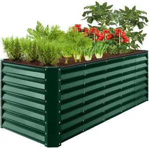 Best Choice Products 8x2x2ft Outdoor Metal Raised Garden Bed, Planter Box for Vegetables, Flowers, Herbs