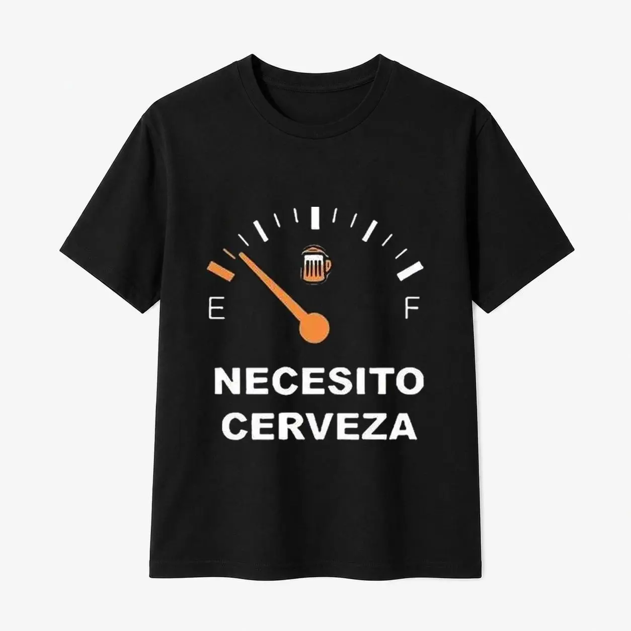 100% Cotton Men's Fast Shipping I Need Beer Beer Fuel Gauge TShirt Exciting Spanish Beer Meme Graphic Tee Cinco de Mayo Fiesta Drinking Outfit Unisex Cotton Crewneck Short Sleeve Black Tee for Beer Enthusiasts Latino...