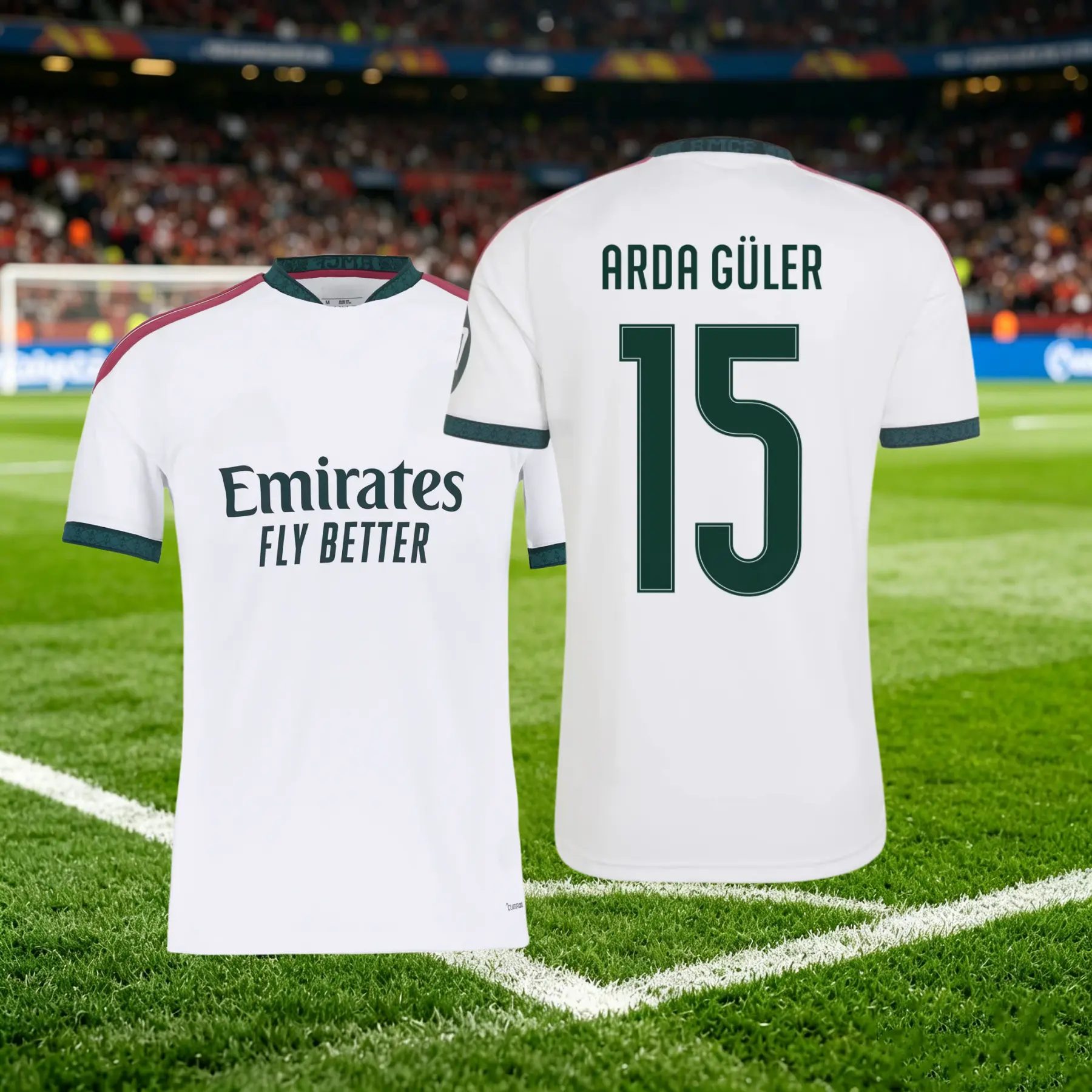 26 27 Home White Short-Sleeve Soccer Jersey 15# Arda Guler Soccer Jersey