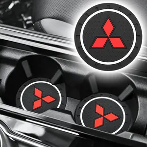 Waterproof Car Coaster Non-Slip Mat, Water Cup Holder Accessory for Mitsubishi Lancer Outlander Asx L200 Pajero Colt, Durable & Stylish Design
