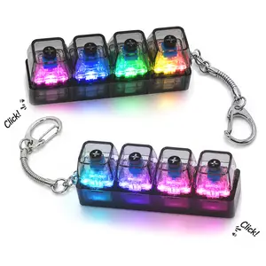 Keyboard Fidget Toy for Kids & Adults Fidget Keyboard LED Lights Toy with Stress Relief Spinner Keychain For Anxiety Decompression Stuudent Office Worker Friendly