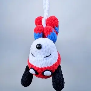 Handmade Four Inch cosplay Superhero Dog Crochet Toy - Cute Mini Spider Pup Amigurumi Plushie - Swing Car Interior Decor & Cool Backpack Charm Gift