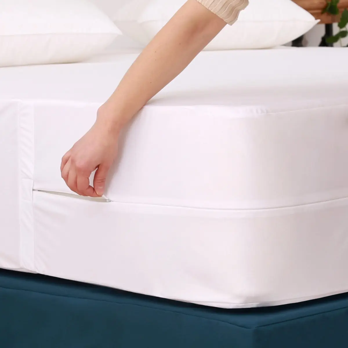 BPT Collection Unisex Queen Size Polyester Box Spring Encasements 2-Piece Sets, Bedbug Protection, Waterproof, Dual-Lock Closure, Prevents Allergens, Leak-Preventing Mattress Pads Toppers & Protectors, Boosts Cleanliness