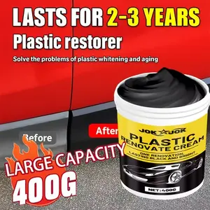 High-End Car Plastic Polish Wax, 400g Large Capacity, Quick Gloss Recovery, Ideal for Tire Coating, Dashboard, Seat Covers, Jokjok Brand