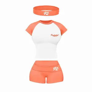 Women's Basic Fashion Comfortable Clothing Orange Sports Set - for Sports & Outdoor Activities