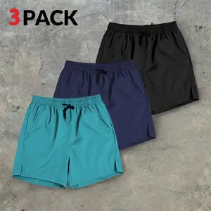 3-Pack Men’s Quick-Dry Athletic Shorts – Summer Casual Beach Trunks, Lightweight and Breathable Workout/Running/Gym Shorts with Elastic Drawstring Waist, Multi-Pack Comfortable Sports Shorts for Swimming, Cycling, and Everyday Wear