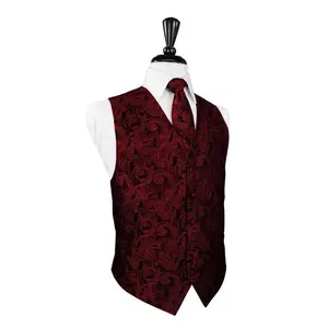 Scarlet Tapestry Tuxedo Vest