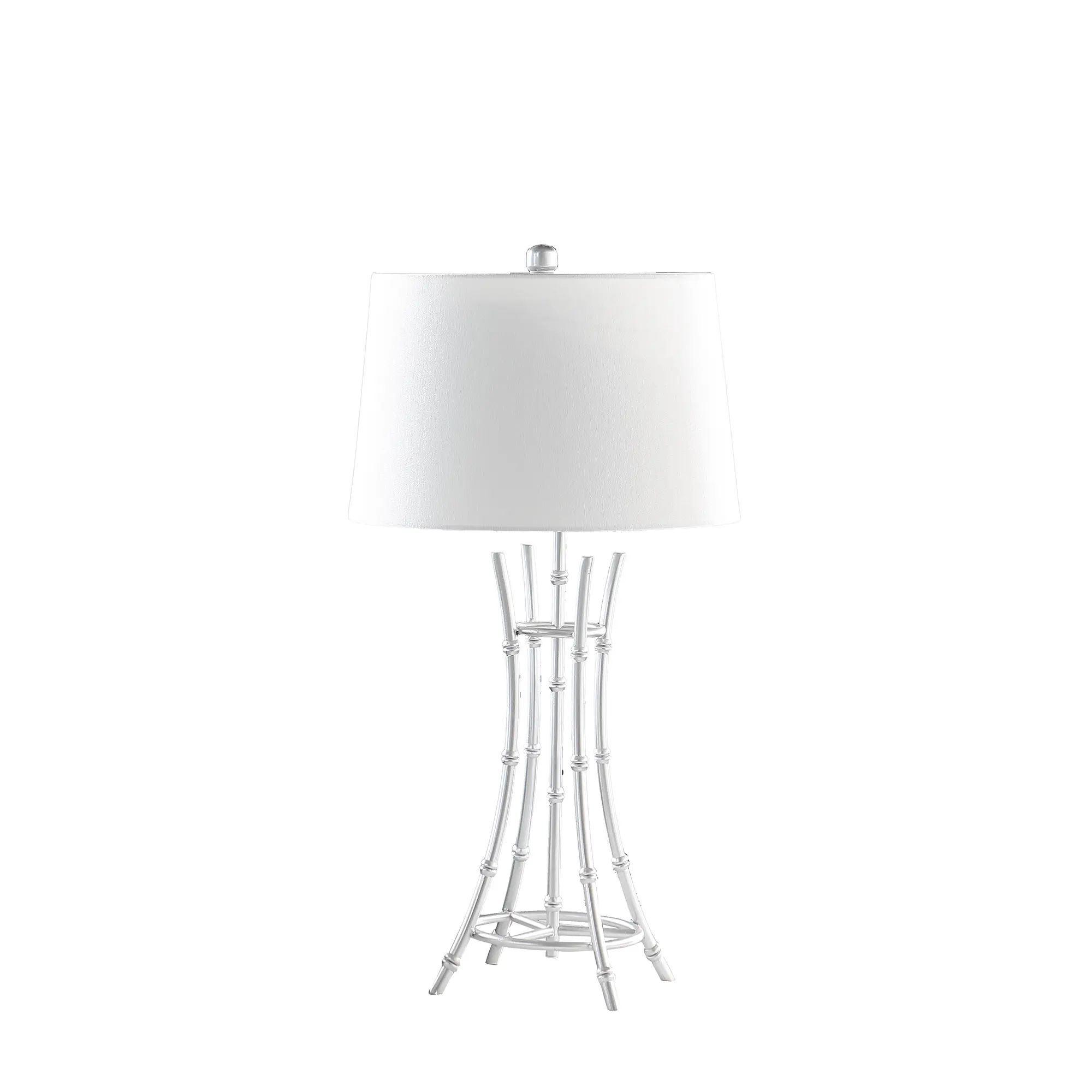 29.25" Tall Modern Satin Silver Bamboo Metal Table Lamp - 110-120V Input, On/Off Switch, Indoor Home Lighting Home Accessory (YYDS Kiara Style)