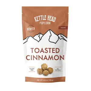 Kettle Head Popcorn Toasted Cinnamon – Vegan Gourmet Popcorn Snack, Hand Popped, Gluten Free, 4.6 oz