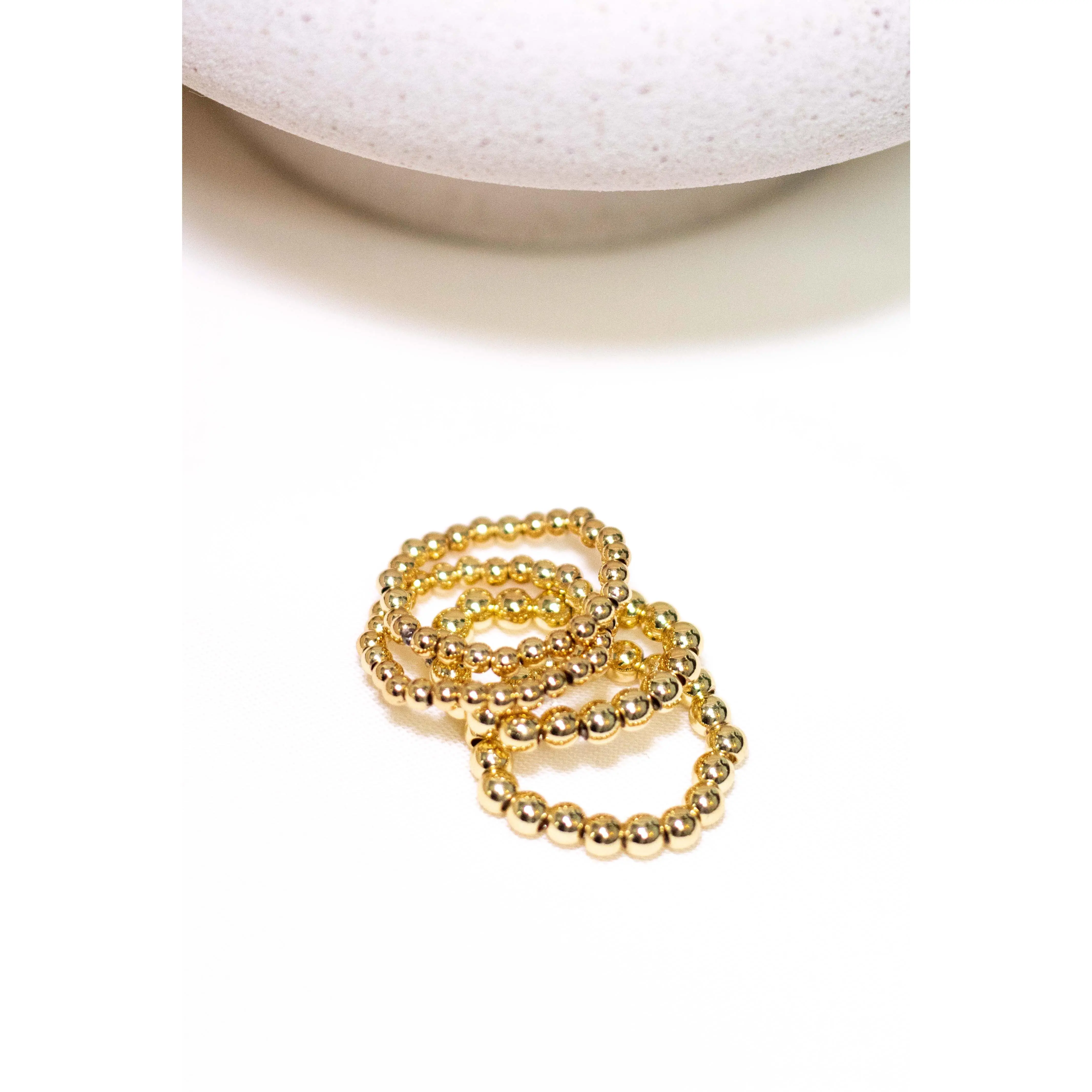 Gold Beaded Rings