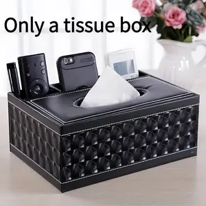 Multi-Functional Faux Leather Tissue and Storage Box with 4 Compartments, Ideal for Remote and Napkin Storage, Perfect for Living Room and Office Decor