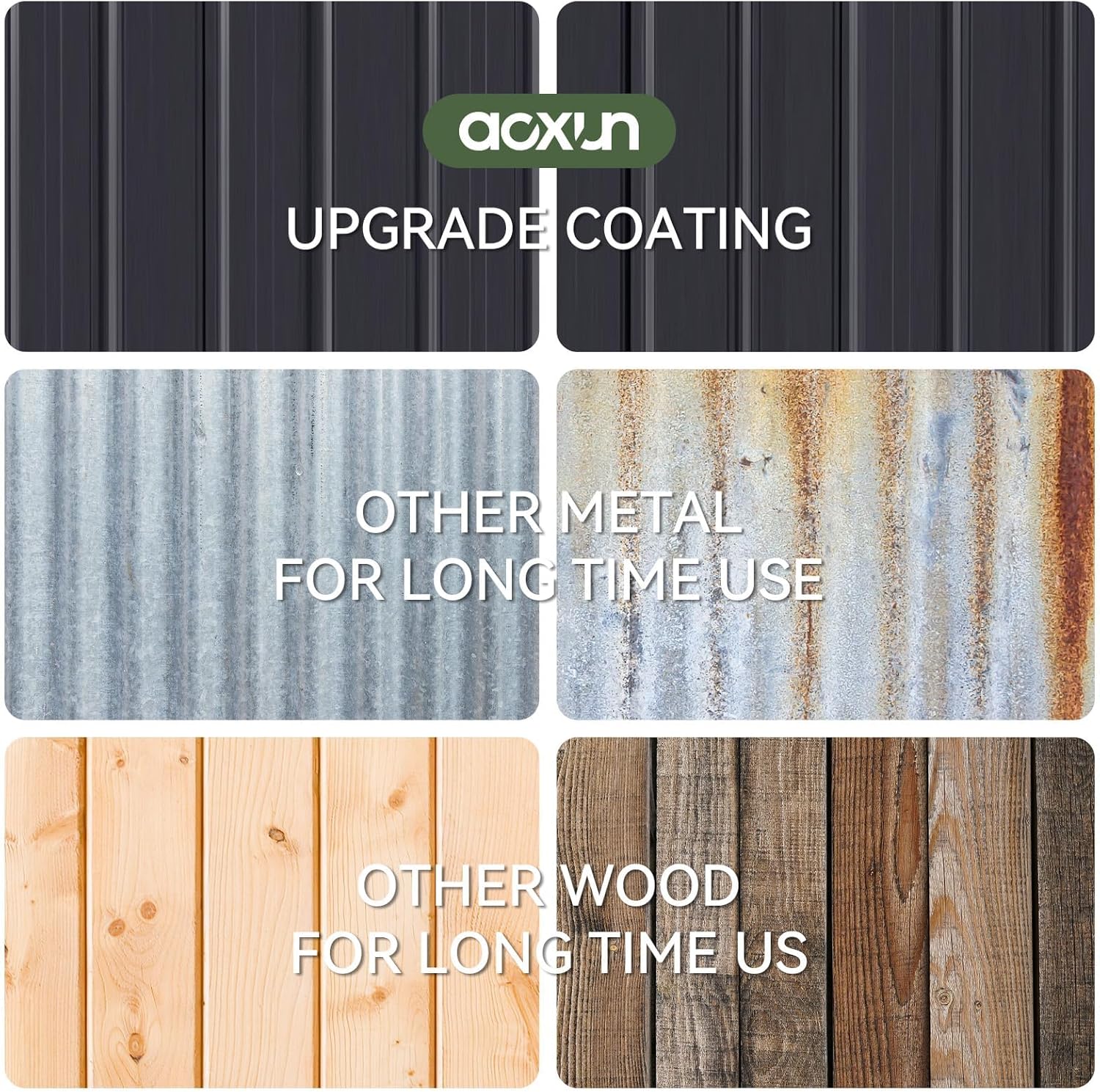 Aoxun Heavy Duty Metal Garden Shed Large Outdoor Storage with Lockable Door Sloping Roof Water Resistant for Patio Lawn Adjustable Interior Space Saving Design