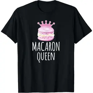 100% Cotton Macaron Queen Casual Graphic Printed Funny Macaron T-Shirt