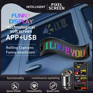 Uber Custom LED Sign - Programmable Text & Animation Display, USB Powered, App-Controlled, Rolling Captions, Fun Display for Cars