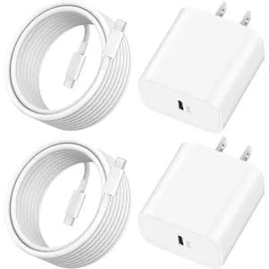 [2025 Upgraded]  Air Charger, 2-Pack 20W USB C Fast Wall Charger Block Power Adapter with Long 10FT USB-C  for  17/17 Pro Max/Air/16/16 Pro/16e/15/15 Pro Max/Plus, iPad Power Adapter