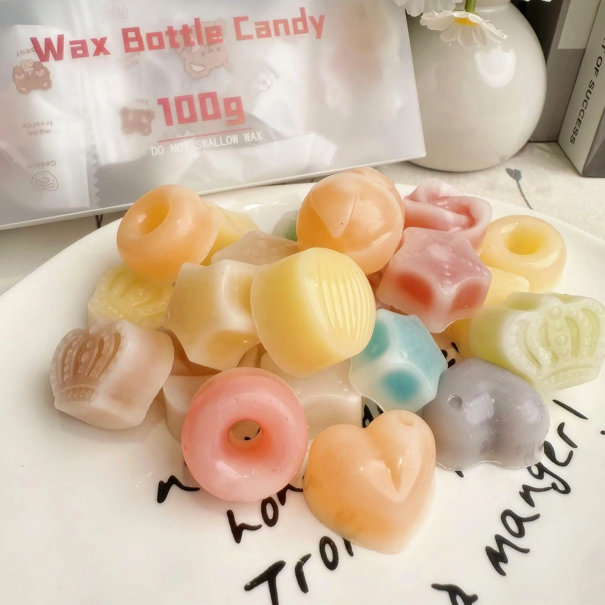 Juicy Burst Edible Wax Candy Bottles - Sour Sweet Vibrant Tropical Flavored Candies, Mini Adorable Shapes, Frozen Refreshing Treat, Viral Leisure Snack for Youth & Adults
