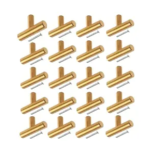 20PACK  Modern Rectangular Cabinet Knobs and Pulls Set, 50mm Single Hole Door Hardware Handles with Screws, Durable Metal Finish, Easy Installation