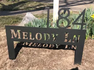 Personalized Metal Address Sign: Powder Coated Steel House Number Plaque