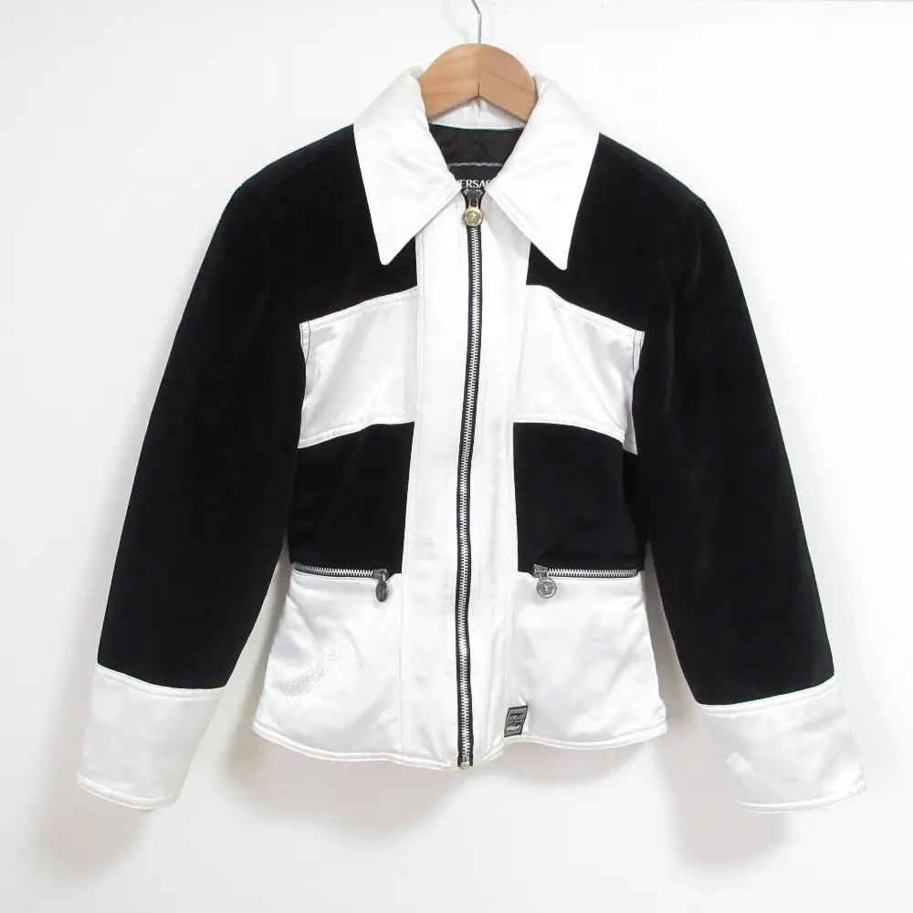 Pre-owned VERSACE Velvet Small Leather Goods Jeans Couture Velour Jacket