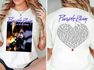 Prince Purple Rain Lyrics 2 Sided Shirt, Prince Fan Love T-Shirt, Custom Memorial Tee, Unisex