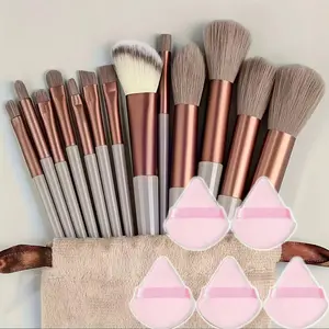 18pcs Makeup Brush Set, 13pcs + 5pcs Triangle, Soft Fluffy, Face Makeup Brush, Professional Cosmetics, Foundation, Eyeshadow, Blending, Beauty Tool