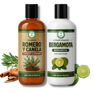 VIRAL Shampoo Romero Sábila & Canela & Acondicionador Bergamota - 16.9 fl oz Each - Premium Hair Care Set - Nutrient-Rich Formula for All Hair Types - Gentle Herbal Formula - Sulfate-Free - Natural Shine & Strength - Daily Use - 500 ml Each