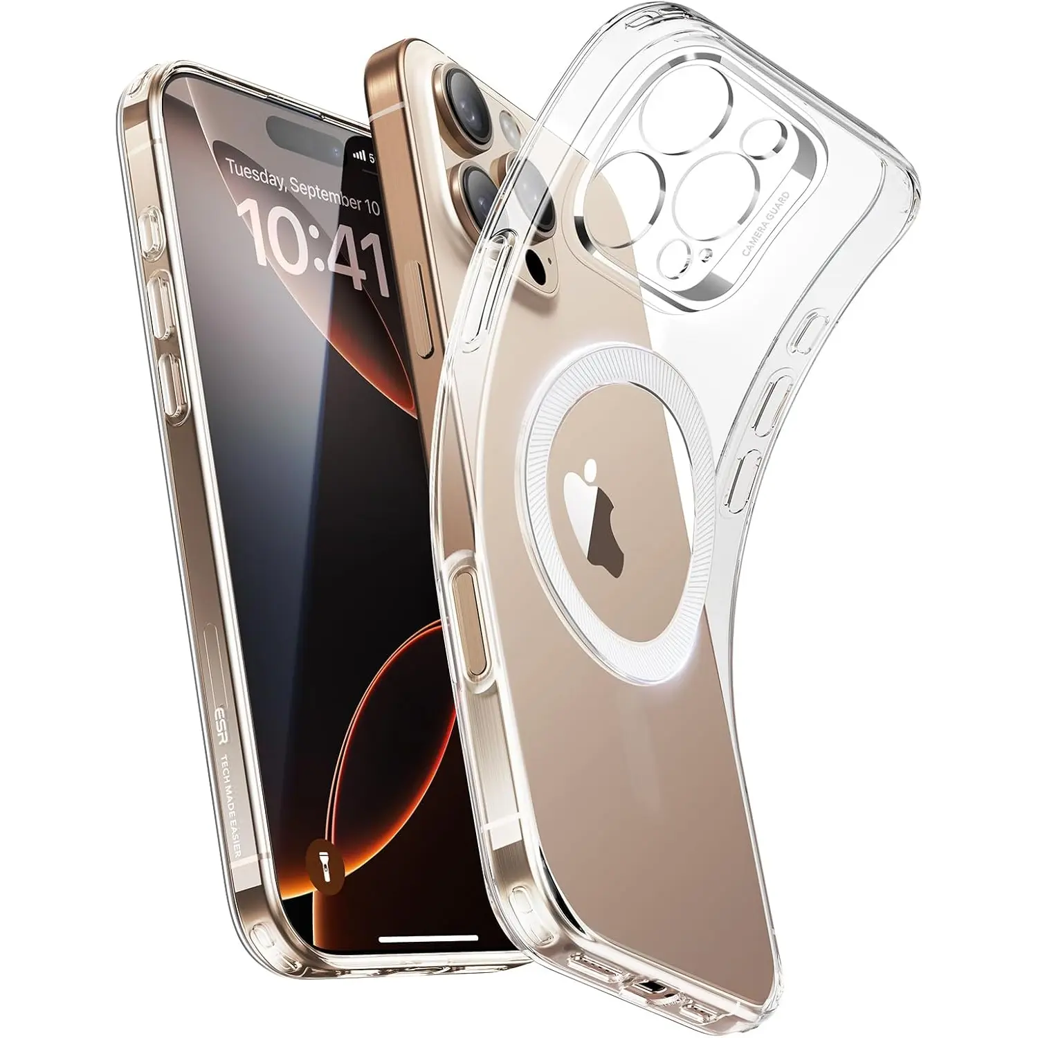 ESR iPhone 16 Pro Case - Magnetic Phone Case for Magsafe, Camera Protection, Shockproof Thin Cover, Resists Yellowing & Scratches, Clear ESR