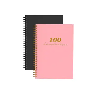 100 dates to spend with you, couple-only dating inspiration book, Personal Organizer Book and memory book, lovely engagement or Valentine's Day gift, record every shining day from love to eternity, Spiral Coil Notebook