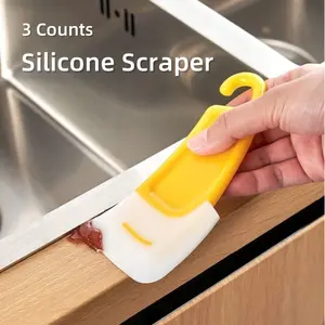 3 Counts Heat Resistant Silicone Scraper Suitable for Removing Oil，3D Printer Silicone Scraper,Remove Food Rubber Spatula Tools for Cleaning/Mixing/Baking/Cooking，Non Stick Kitchen Scraper for Removing Oil