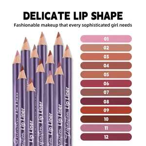 12-Shade Matte Lip Liner Set, Smooth Gliding Lip Pencils with Rich Pigment, Long-Lasting Smudge-Proof for Precise Lip Definition & Fuller Contour, Creamy Non-Drying Easy to Blend, Great for All Skin Tones, Daily Makeup, Dating, Office, Parties & Beginners