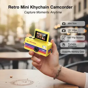 Mini Retro Digital Camera 180° Flip Screen Portable Keychain Camcorder HD Video Recorder Support Memory Card