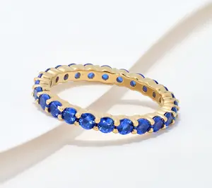 Diamonique Classics Full of Color Band Ring, 14K Plated