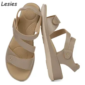 Sandals for Women Summer Comfortable Flat Sandals with Adjustable Strap for Beach Walking