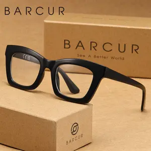BARCUR Classic Retro Fashion Men's Reading Glasses PC Frame Material, Square Design, Versatile Daily Style. Provides Clear Vision, Lightweight And Comfortable, Suitable for Outdoor Activities. Branded High Quality Eyewear