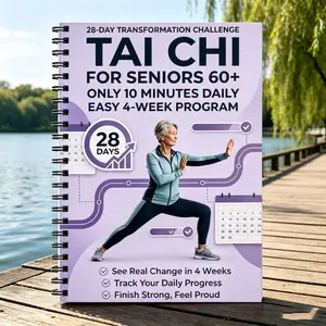 Only 10 Mins/Day! 28-Day Tai Chi Challenge for Seniors 60+ | Easy 4-Week Program to Track Progress & Feel Stronger Guided Journal Calendar Planner