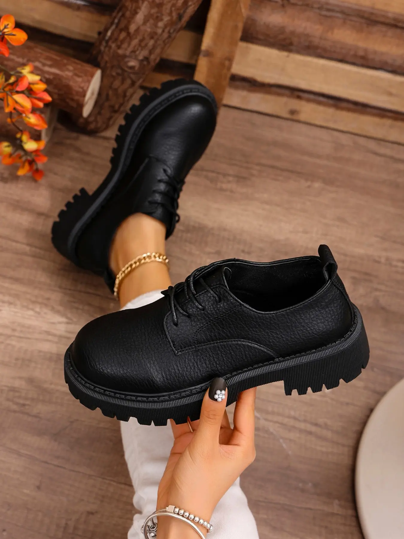 Women's Casual Round Toe Lace-Up Thick Sole Shoes, All-Season Simple Design Elegant Walking Flats, Campus & Business Style, Office Shoes - TikTok Shop Women's Casual Round Toe Lace-Up Thick Sole Shoes, All-Season Simple Design Elegant Walking Flats, Campus & Business Style, Office Shoes - TikTok Shop