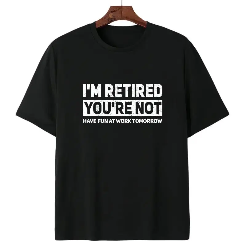 Women's Athletic Modest Basic Retirement T-Shirt - Humorous 'I'm Retired, You're Not' Work Joke Tee for All Seasons