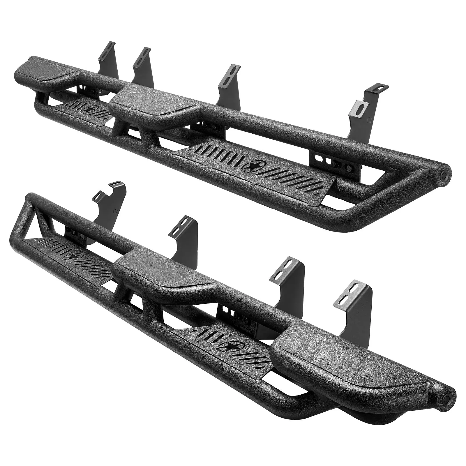 Running Boards, 6 Inches Side Steps Compatible with 2024-2025 Toyota Tacoma Double Cab, Black Carbon Steel Nerf Bars, 550 lbs Load Capacity, Wide Non-Slip Hollow Surface with Rustproof Coating