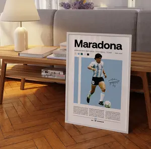 Diego Maradona Poster, Argentina Soccer Poster, Soccer Gifts, Sports Poster, Football Player Poster, Soccer Wall Art, Sports Bedroom Posters