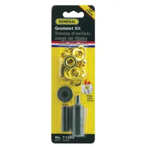 212 MAIN .38 in. Brass Grommet Tool Kit Set, 24 Pieces, Heat-Treated Tools, Knurled Grip for Textiles & Soft Furnishings Sewing Supplies