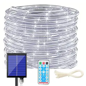 66ft 200LED /99 FT 300 LED Solar Rope Lights Outdoor Bright Solar Garden String Lights Durable 8 Modes Outdoor Fairy Lights Solar Garden Decorative Lights For Fence Patio Decor