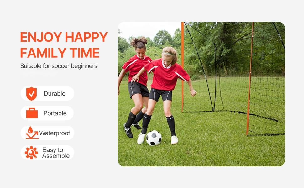 12 X 6 Ft Portable Soccer Goal For Kids, Backyard Training Net With Carry Bag, Sturdy Frame, Weather-Resistant Net, Easy Setup, Ground Stakes Included, Ideal For Outdoor Practice And Small-Sided Games