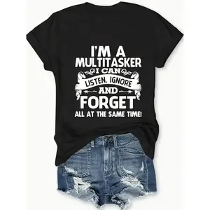 Women's PLUS-size Printed Short-sleeved T-shirt, Loose and Casual, Soft, Comfortable and Breathable, Outdoor Sports