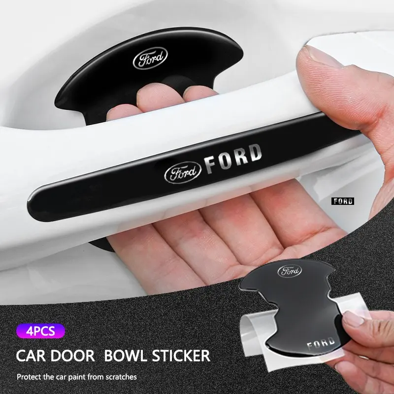 High-Quality Car Door Handle Anti-Scratch Protector Stickers, Car Decals, Automotive Decals, Ford Logo Car Accessories, Durable Protection for Your Vehicle