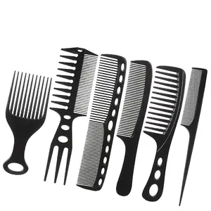 Professional Hairdressing Comb Set, 6-Piece Includes Long & Short Hair Combs, Handle Comb, Tail Comb, Ideal for Hairstyle Design